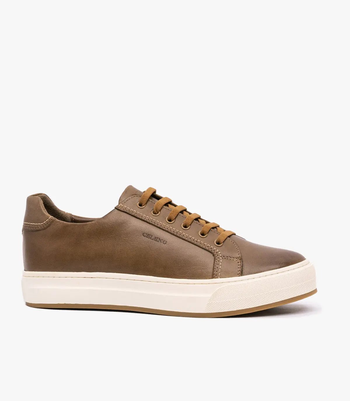 BASKET ROGUE en Cuir, Tabac – CL6073 Celeno