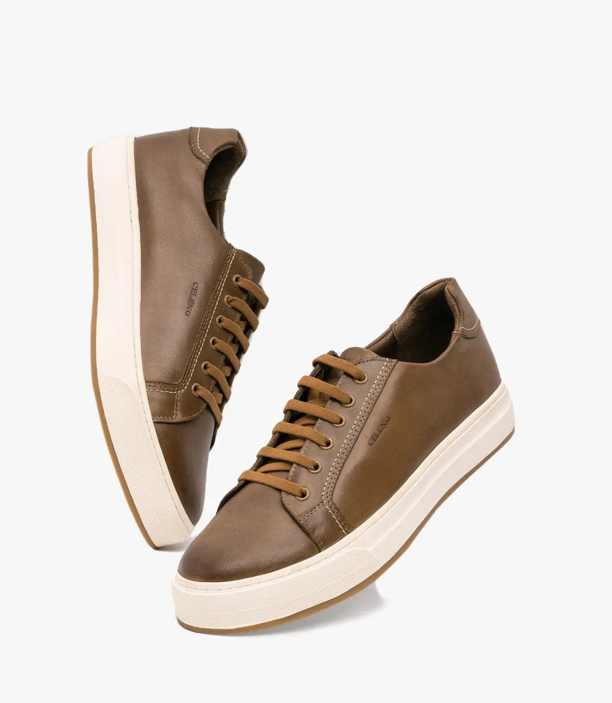 BASKET ROGUE en Cuir, Tabac – CL6073 Celeno