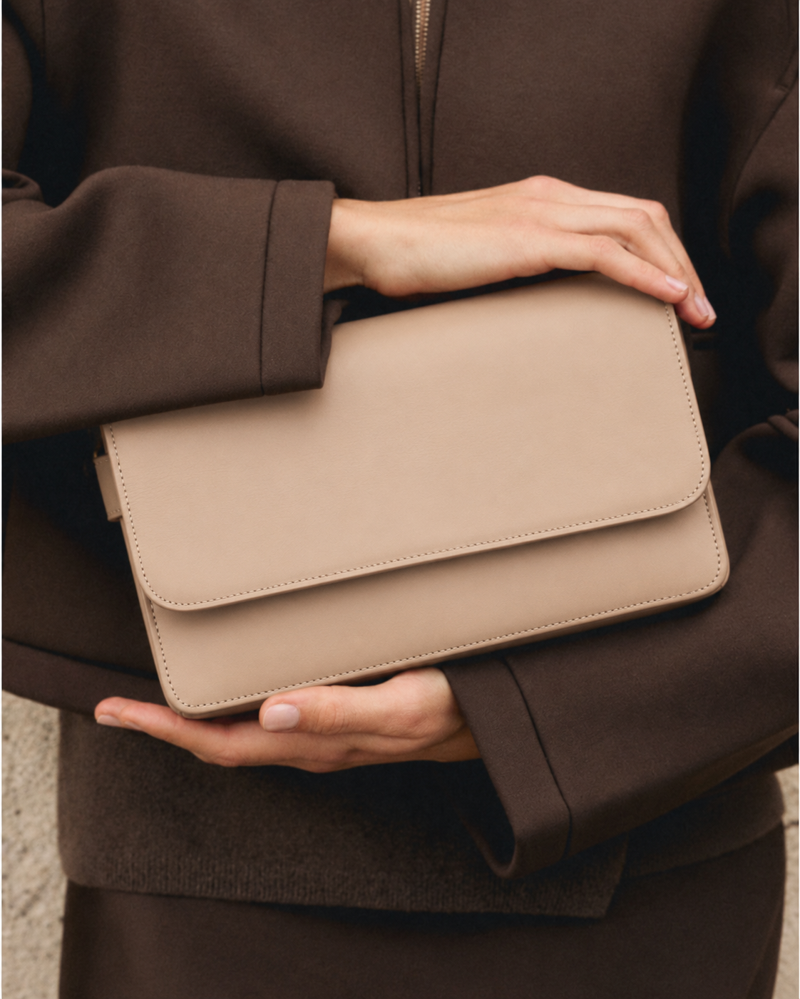 MODENA EN CUIR LISSE BEIGE - 035