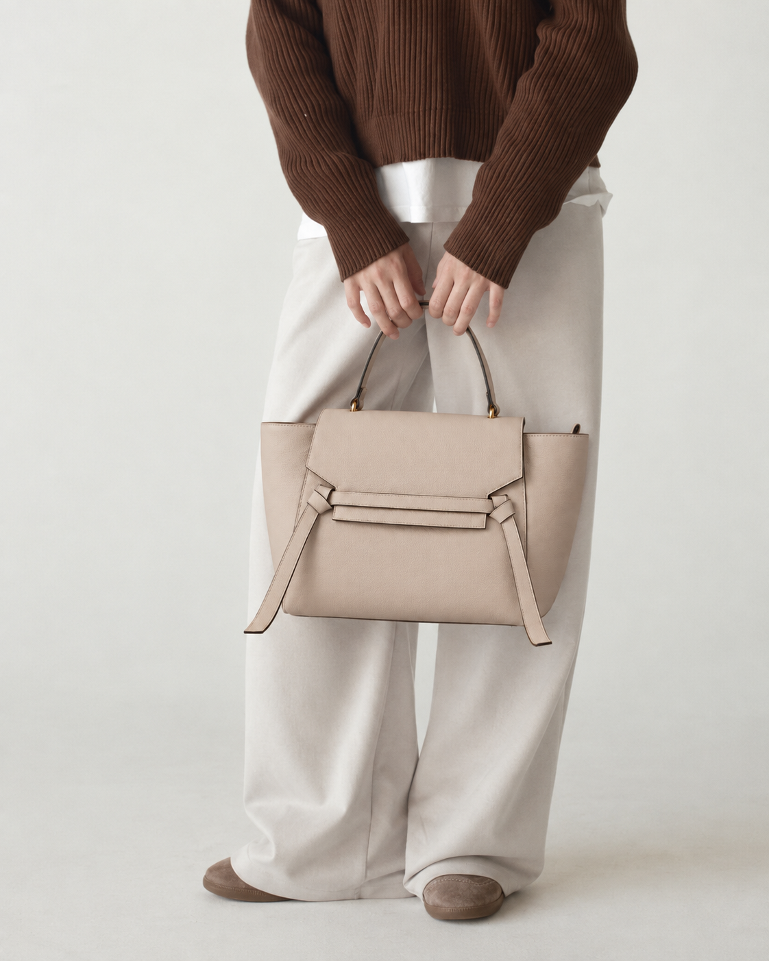SAC - VALORIA EN CUIR GRAINÉ BLANC CASSÉ - 039