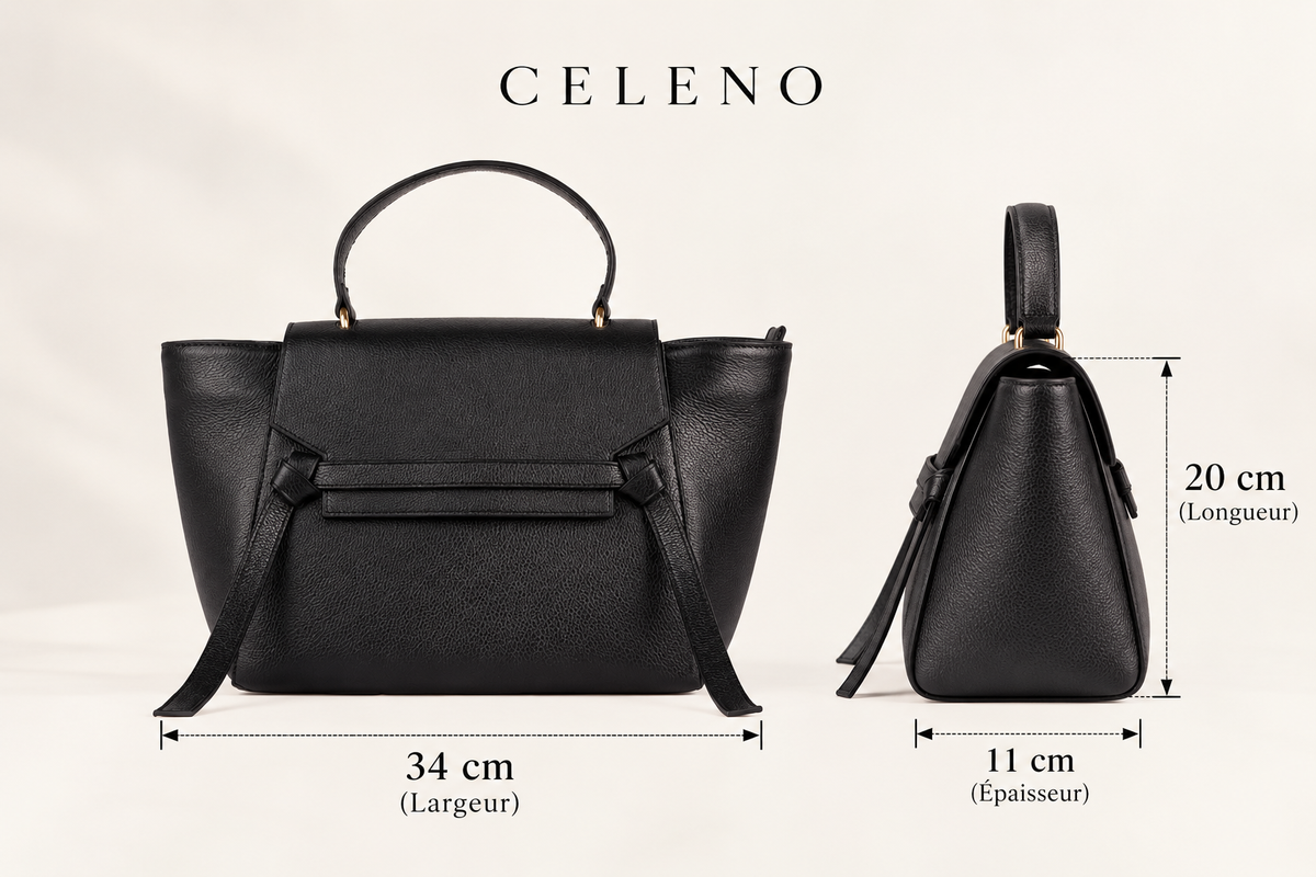 SAC VALORIA EN CUIR GRAINÉ NOIR - 039