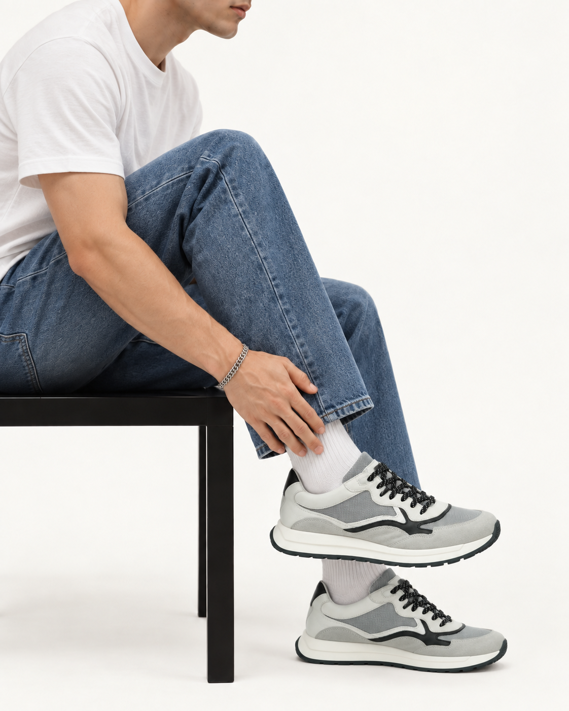 BASKET FLUENT FLEX EN DAIM, GRIS - CL850041