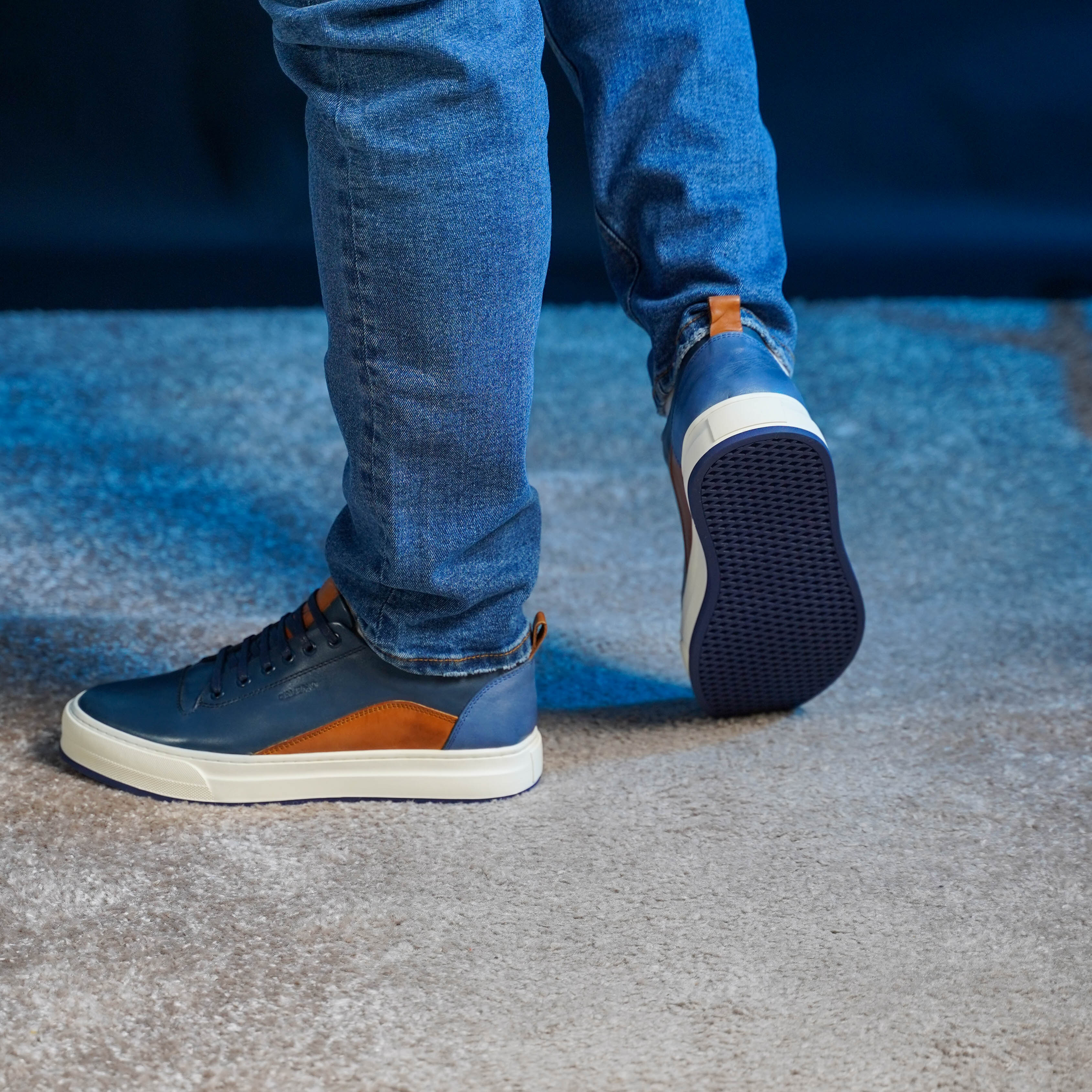 Celeno Maroc Basket Cuir Bolt Bleu pour homme 5