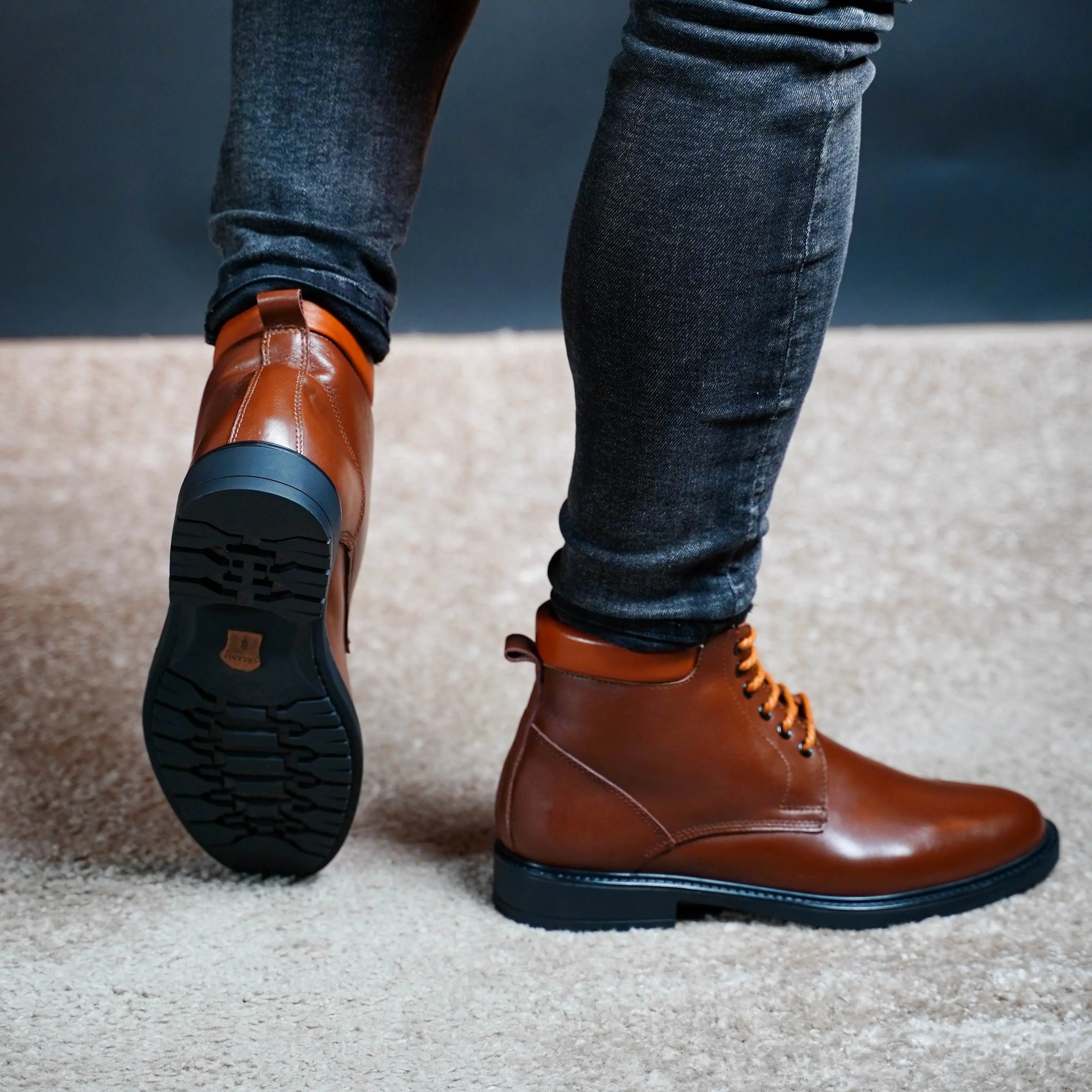 Bottine RICO en Cuir, TABAC -CL08 Celeno