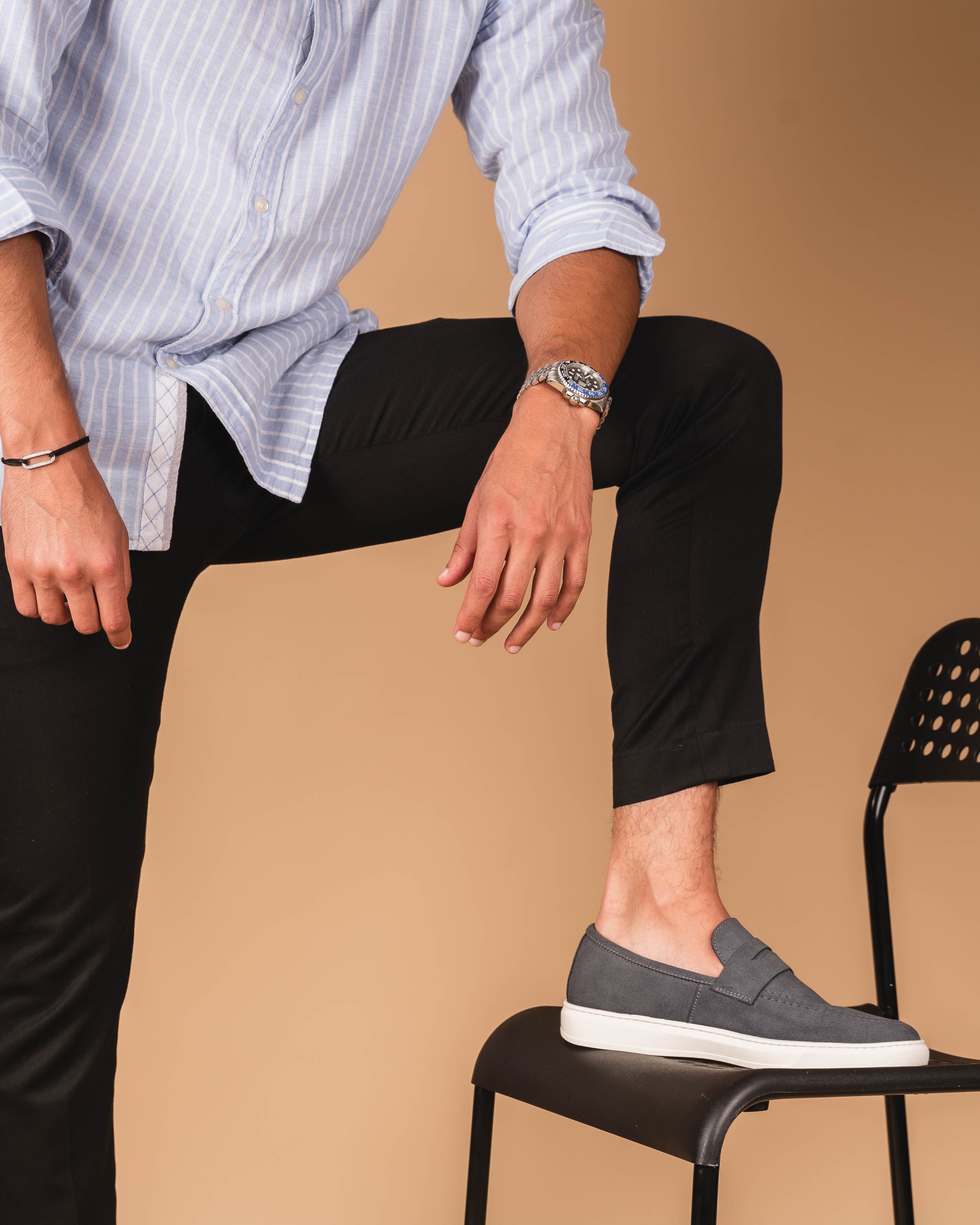 MOCASSIN ADDLER EN Daim, Gris – CL6044