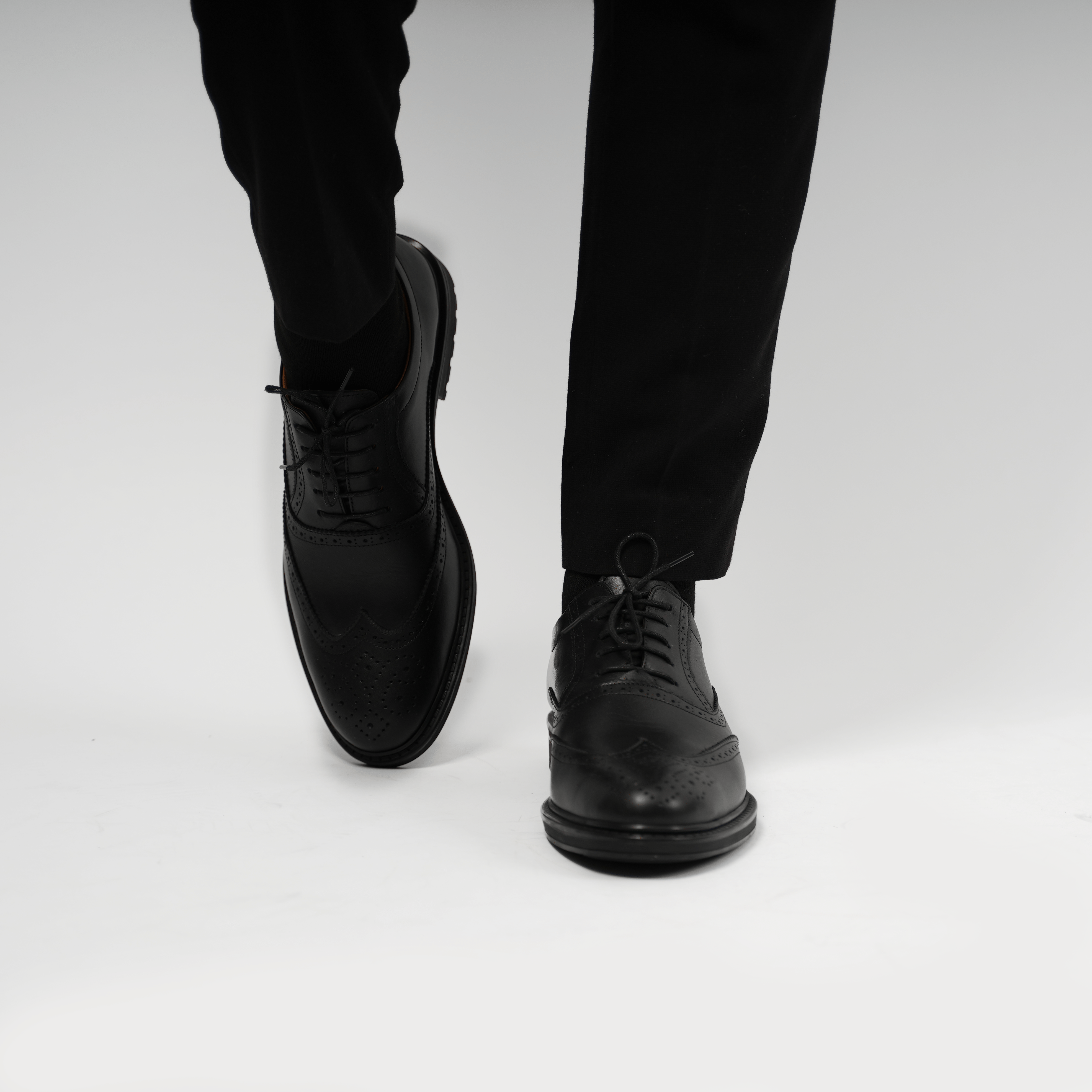 BROGUE en Cuir, Noir -CL200