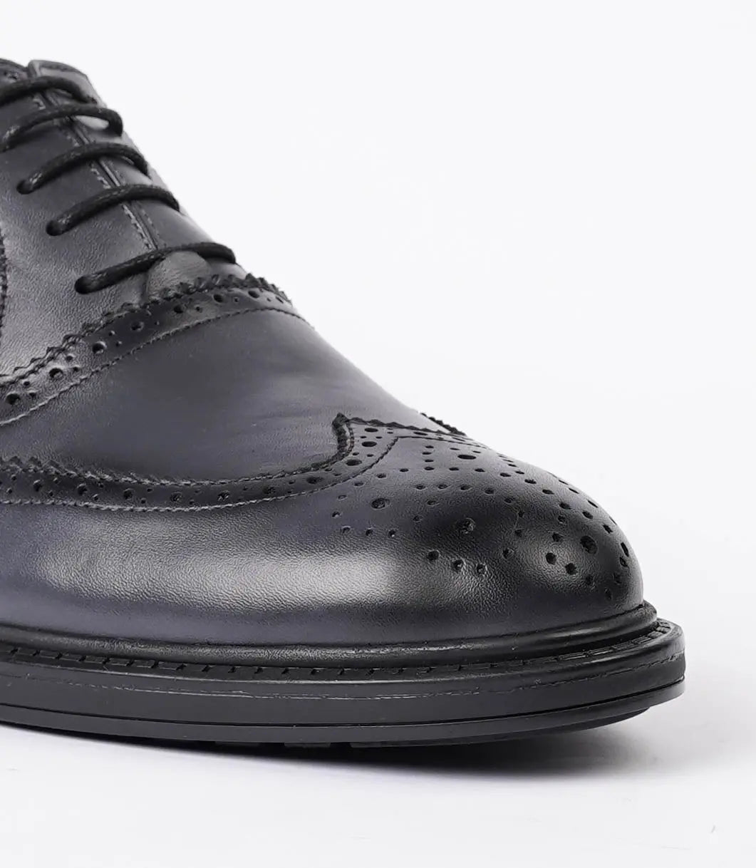 BROGUE en Cuir, Gris -CL200 Celeno