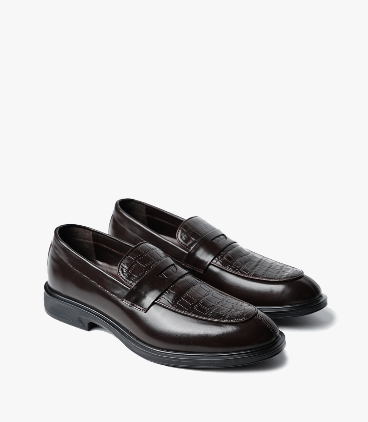 CHAUSSURES CROCO, en Brun Foncé - CL318