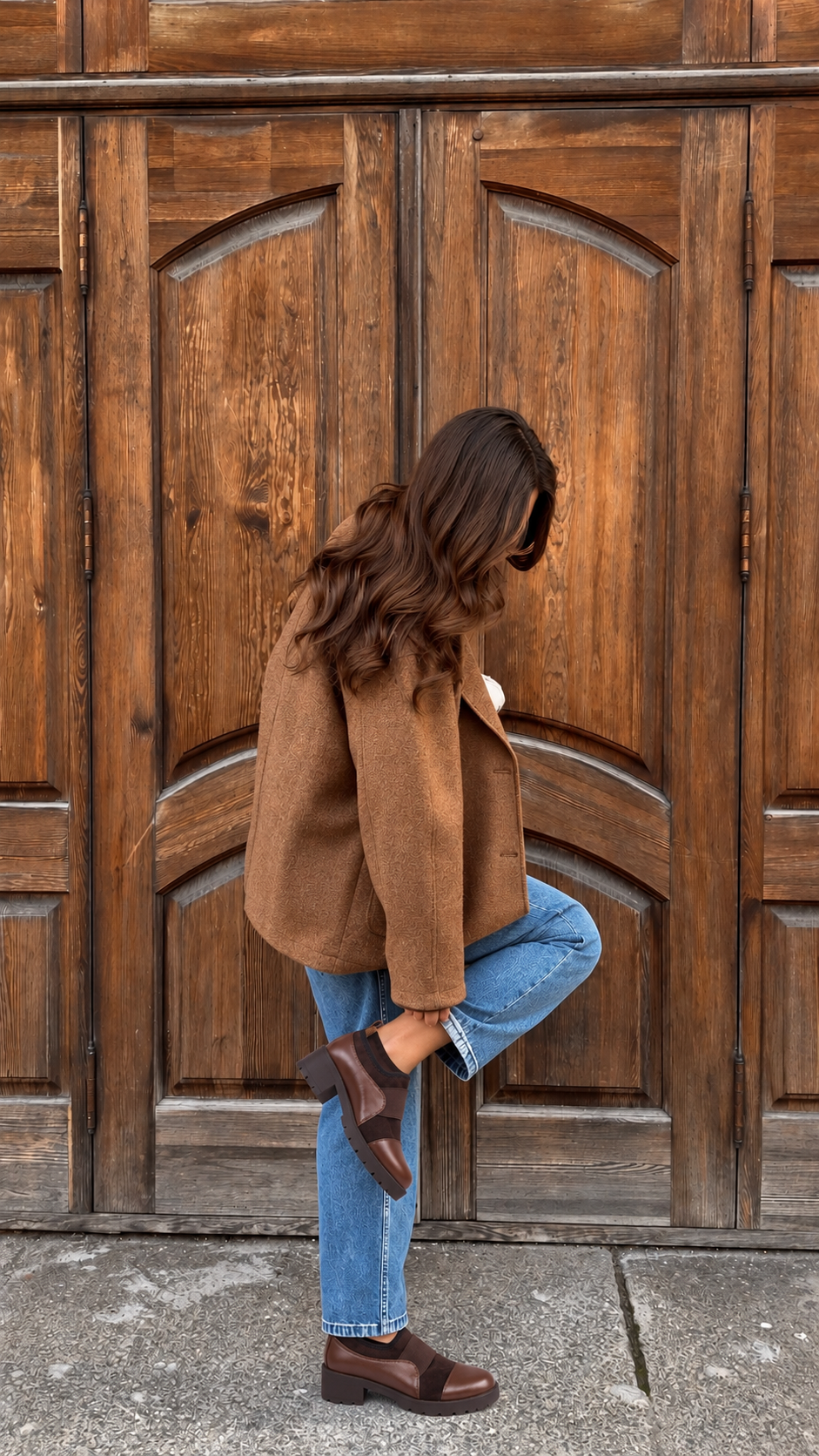 MILA EN CUIR ET DAIM MARRON – CL2505