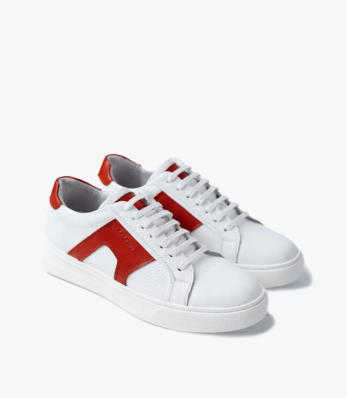 BASKET Switch En Cuir, Blanc et ORANGE– CL6094 Celeno