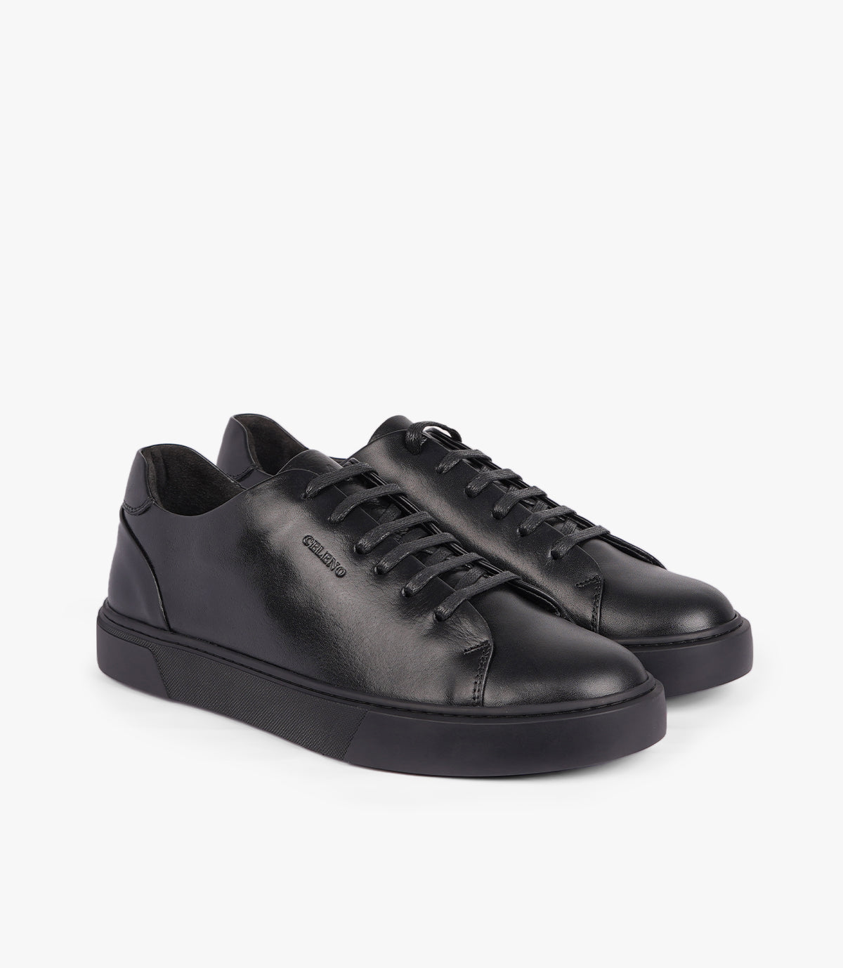 BASKET VARENO EN CUIR NOIR - CL106