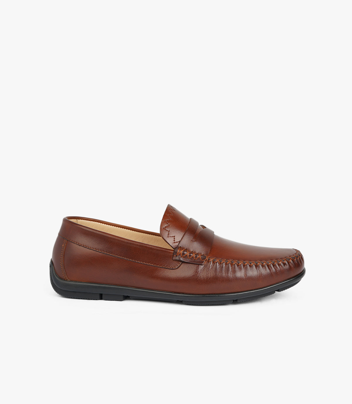 Mocassin ZAYAN en Cuir, Tabac – CL030