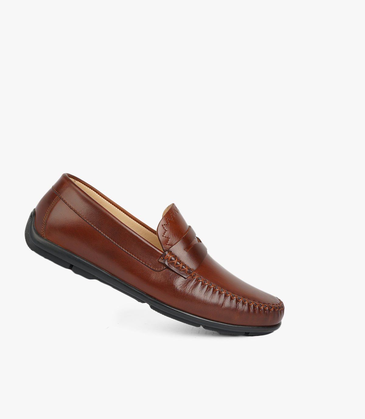 Mocassin ZAYAN en Cuir, Tabac – CL030
