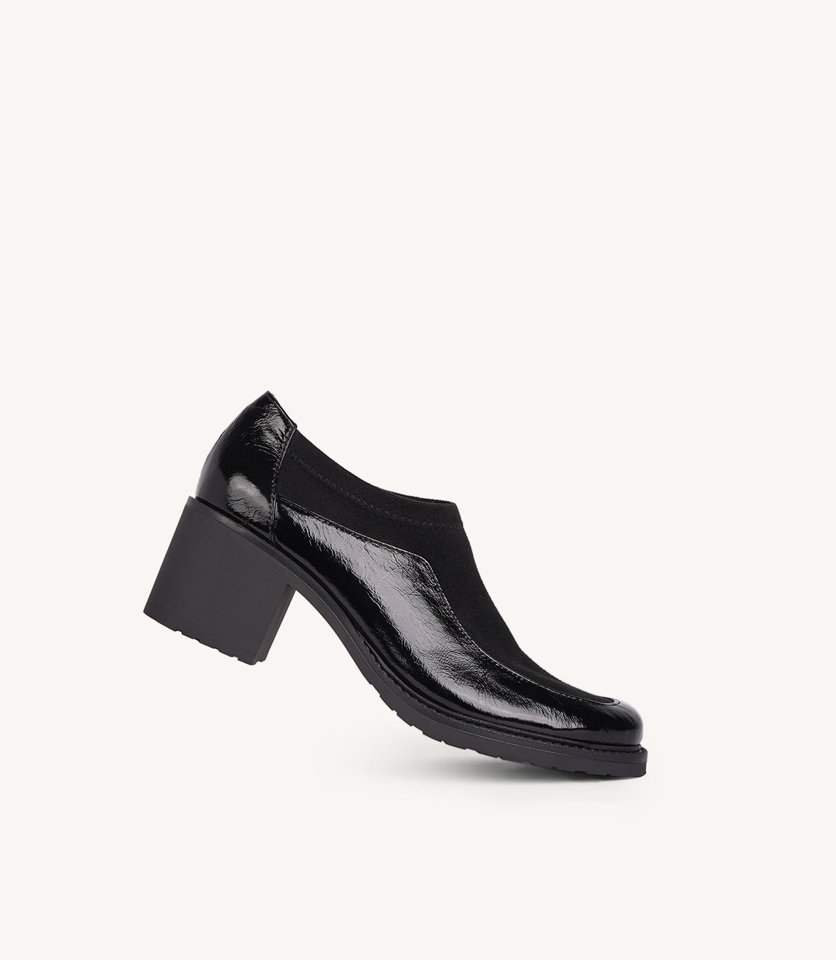 MOCASSIN À TALON EN CUIR NOIR - 2509