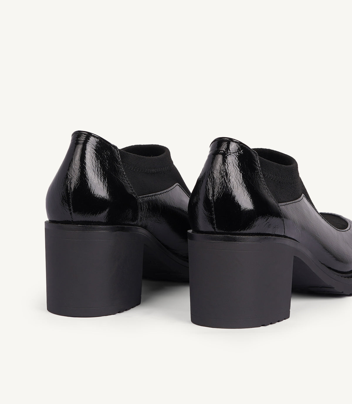 MOCASSIN À TALON EN CUIR NOIR - 2509