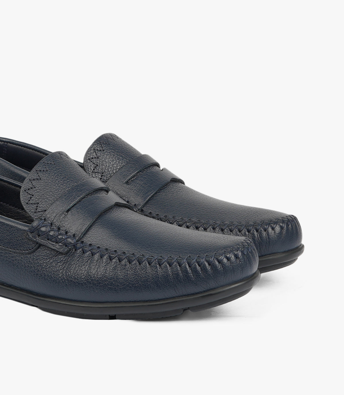 Mocassin ZAYAN en Cuir, Bleu nuit – CL030