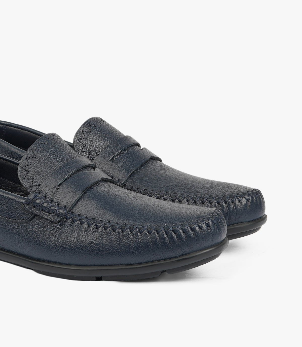 Mocassin ZAYAN en Cuir, Bleu nuit – CL030