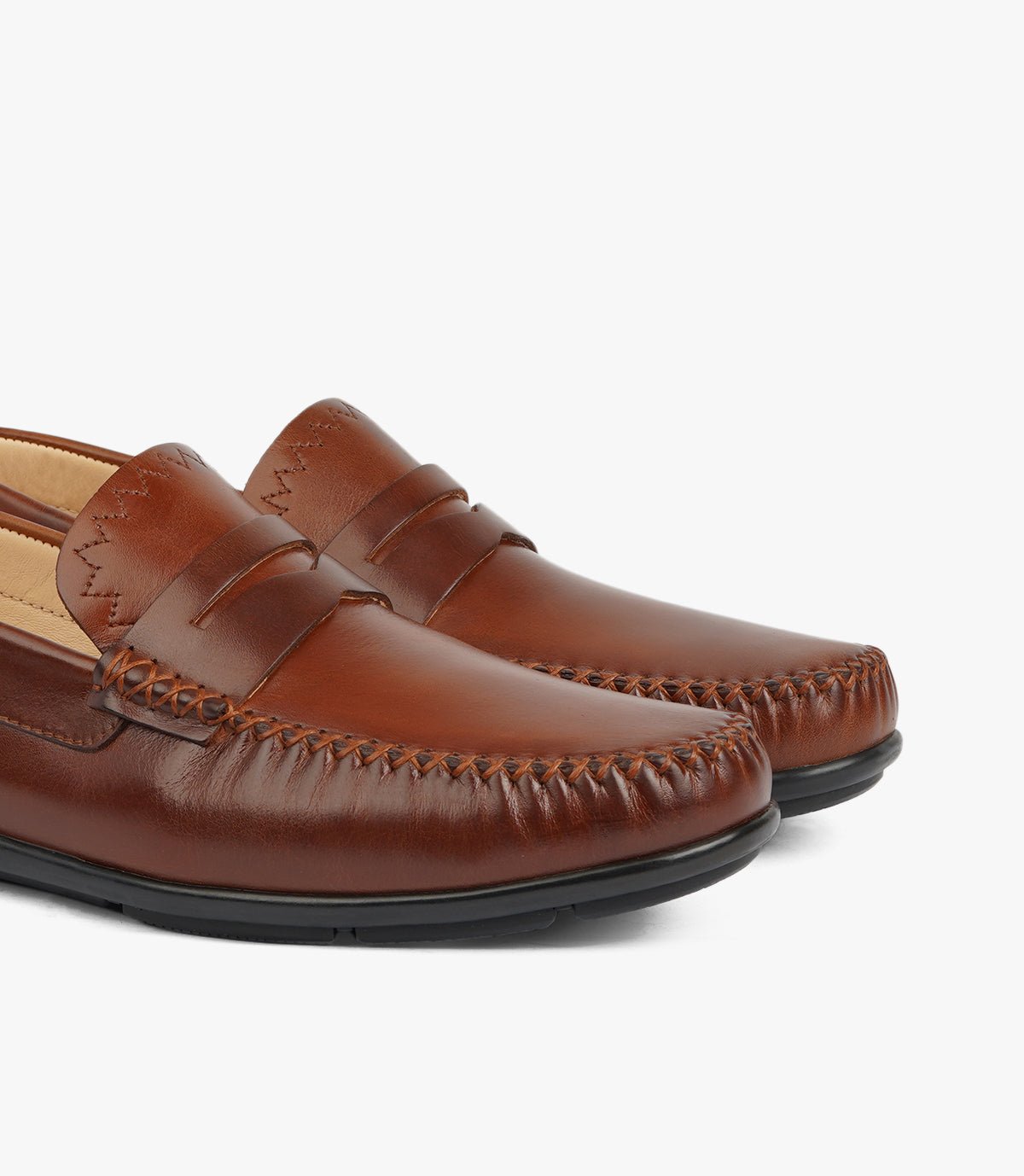 Mocassin ZAYAN en Cuir, Tabac – CL030