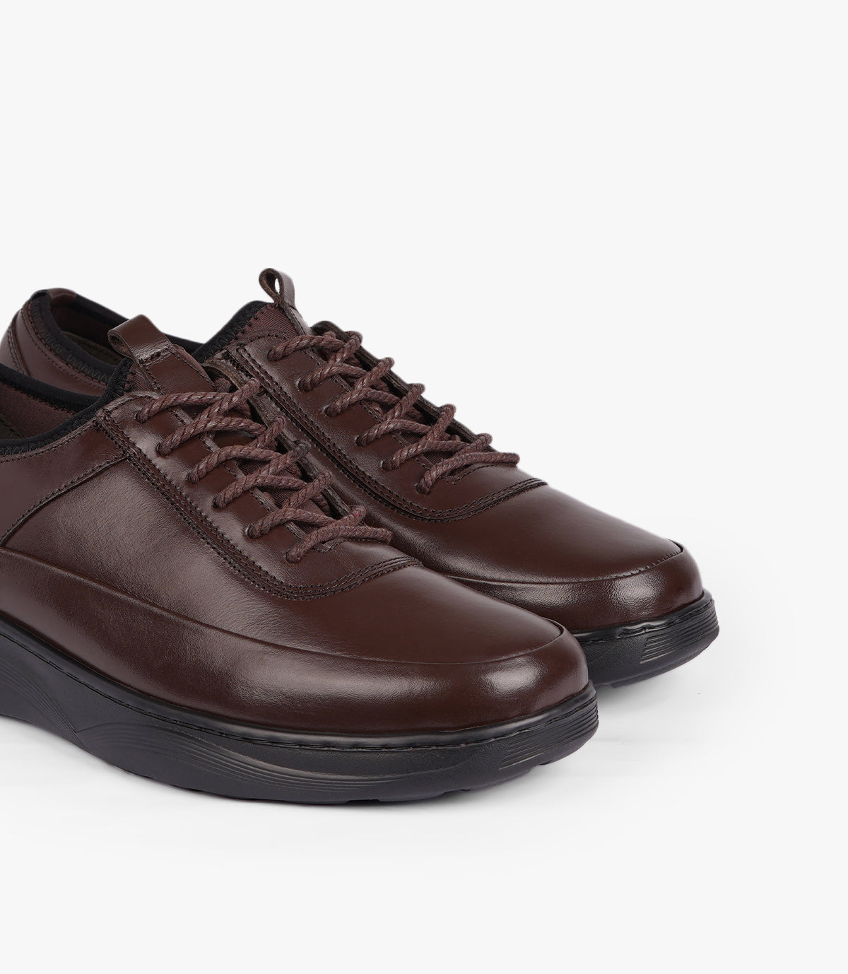 BASKET ELVAN EN CUIR MARRON - CL3012
