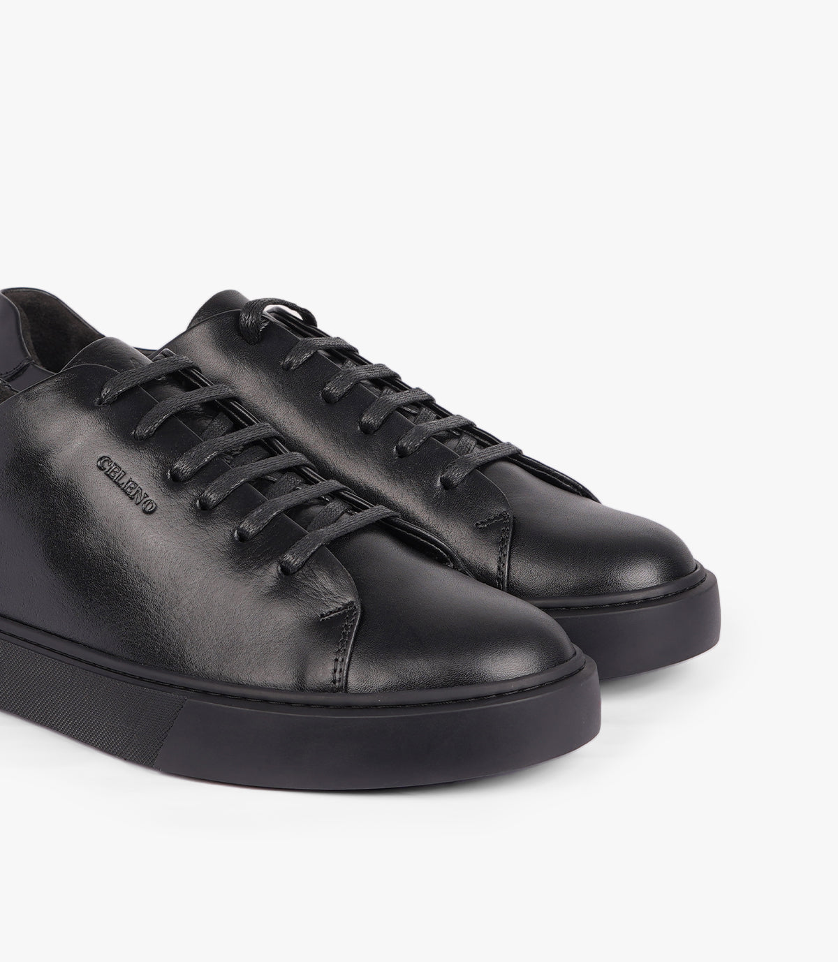 BASKET VARENO EN CUIR NOIR - CL106