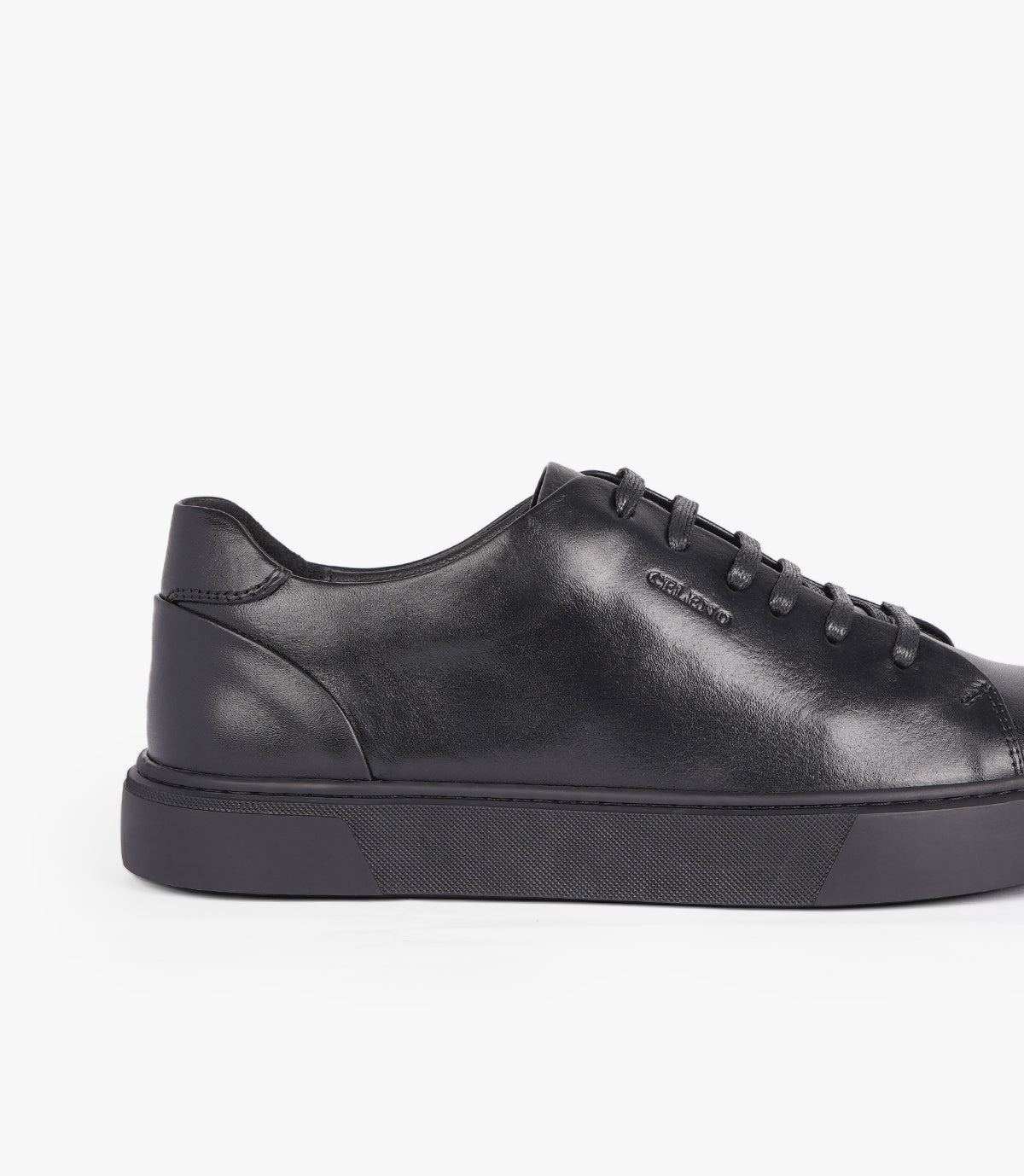 BASKET VARENO EN CUIR NOIR - CL106