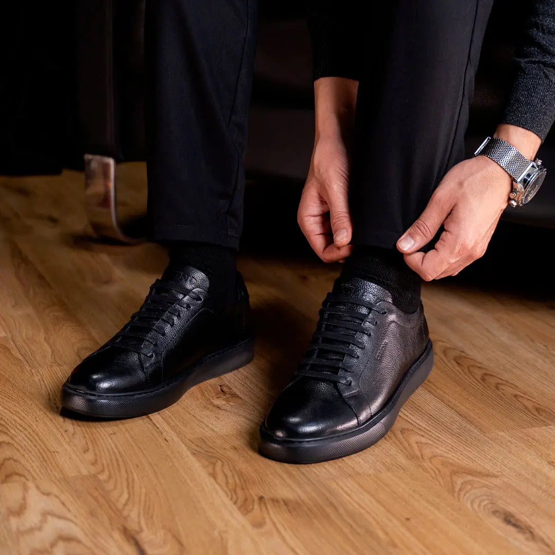 BASKET BLAZE En Cuir, Noir– CL6080 Celeno