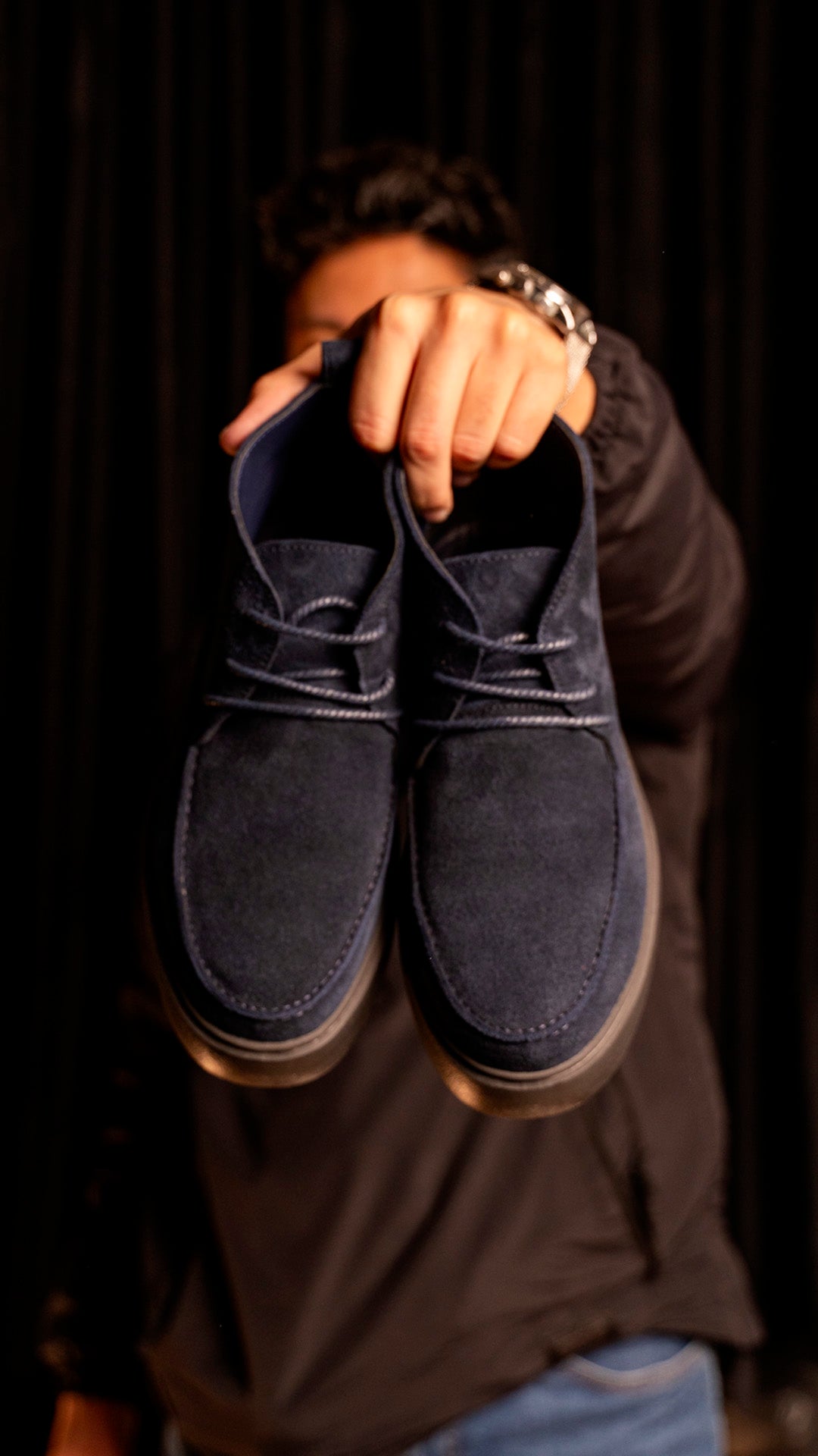 BOTTINE CHUKKA EN DAIM, Bleu Nuit CL328