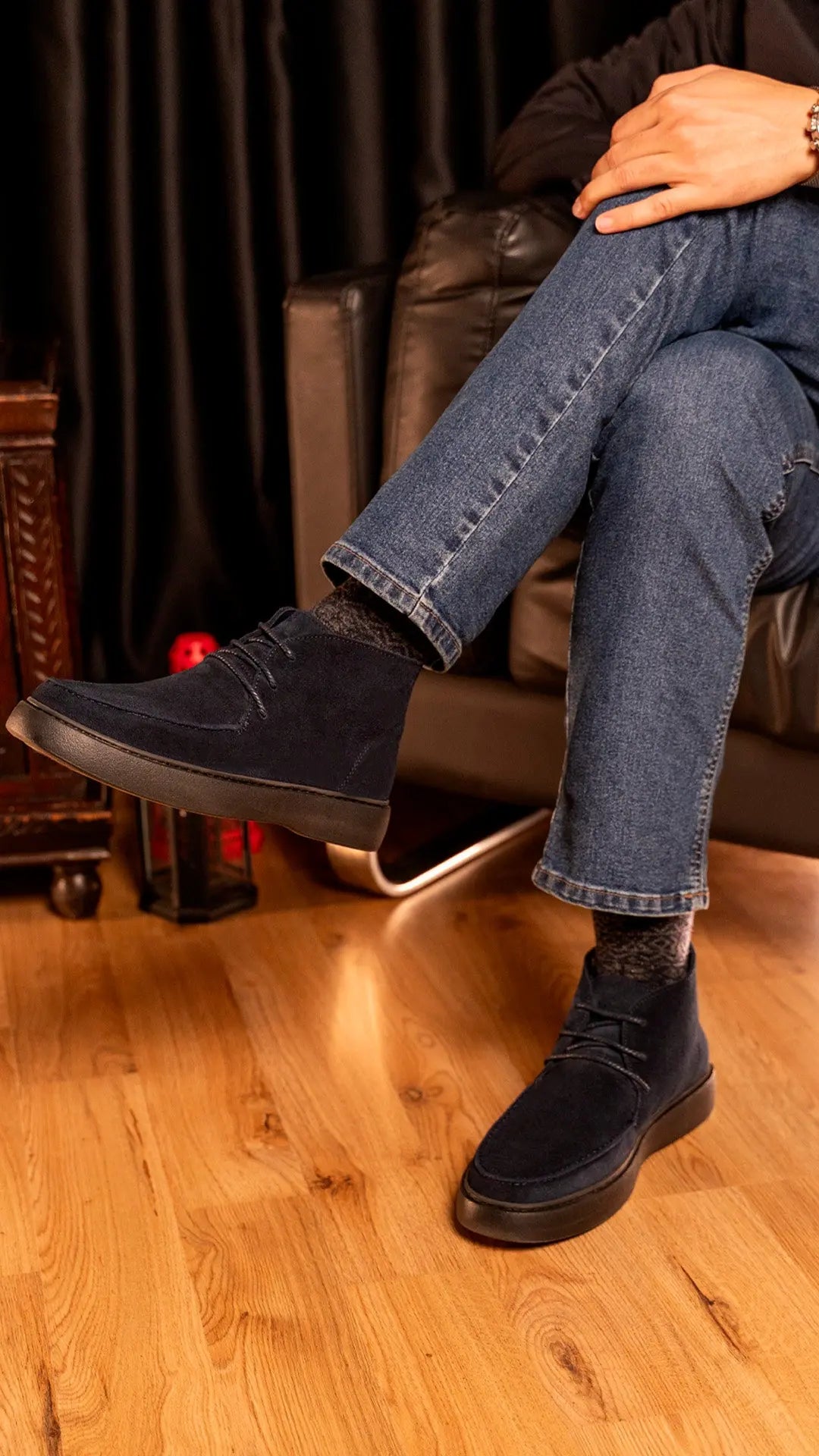 BOTTINE CHUKKA EN DAIM, Bleu Nuit CL328 Celeno