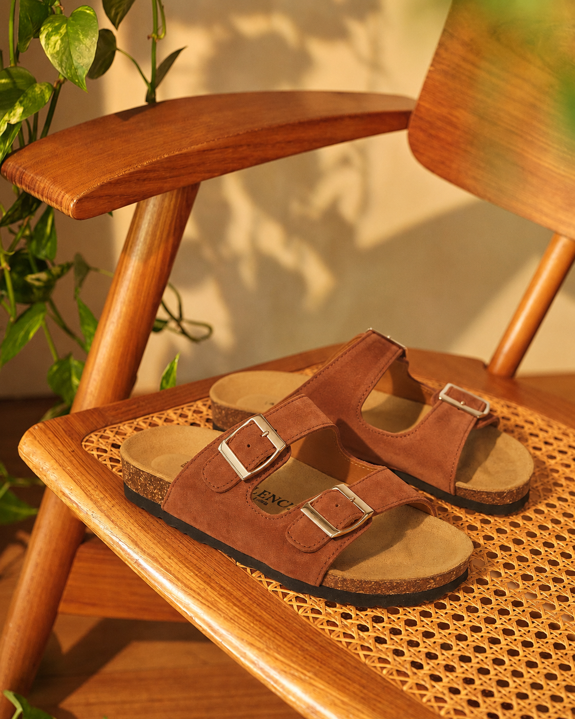 SF04- SANDALES EN DAIM SALAMON
