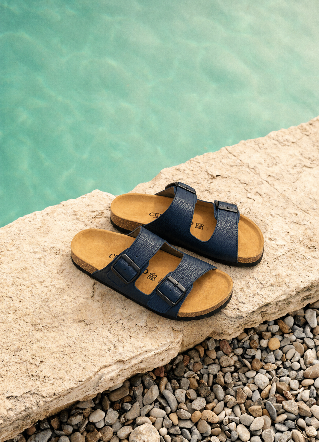 SANDALES Vagabond en Cuir, Bleu Nuit – SL01