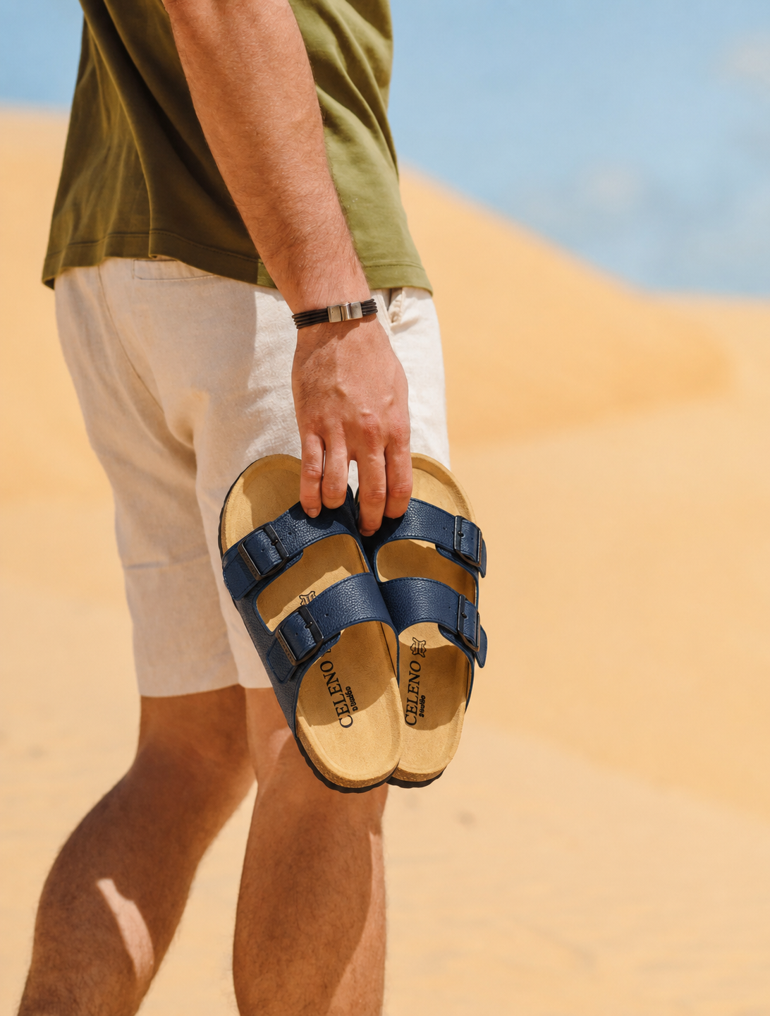 SANDALES Vagabond en Cuir, Bleu Nuit – SL01