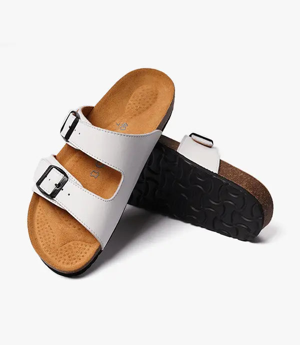 SANDALES WALK EN CUIR, Blanche – SL02 Celeno