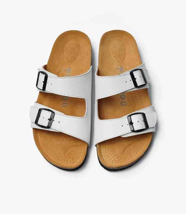 SANDALES WALK EN CUIR, Blanche – SL02 Celeno