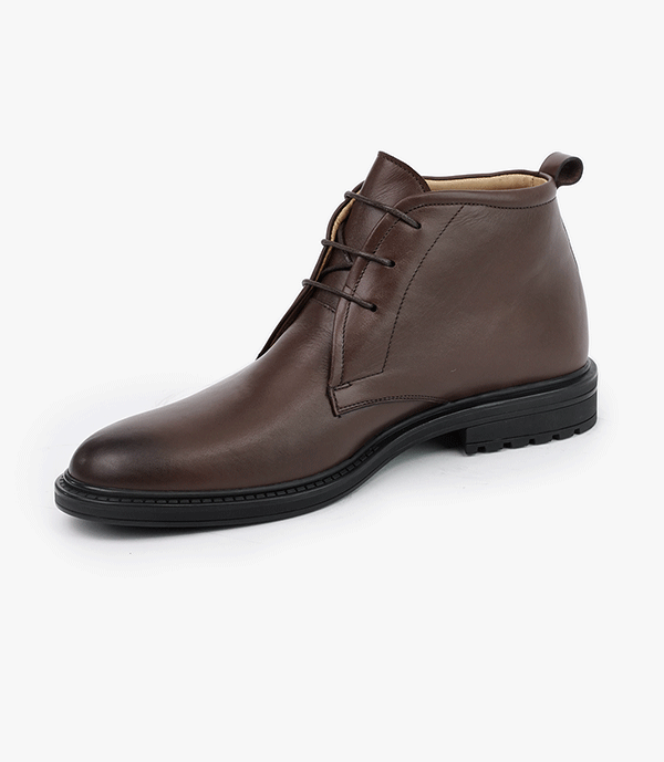 Bottine CHUKKA en Cuir, Marron -CL201