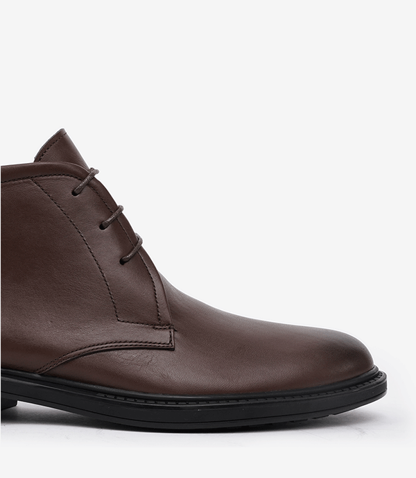 Bottine CHUKKA en Cuir, Marron -CL201