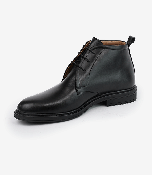 Bottine CHUKKA en Cuir, Noir -CL201