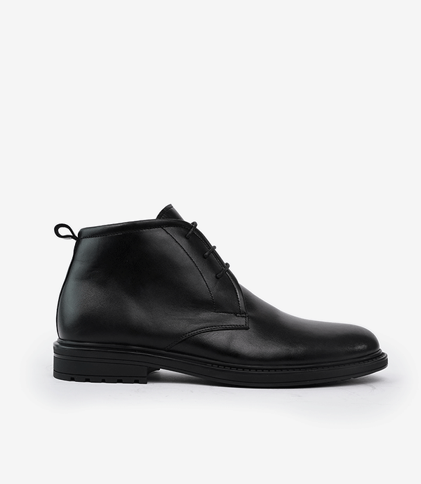 Bottine CHUKKA en Cuir, Noir -CL201