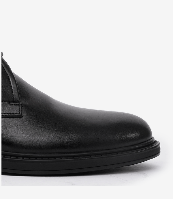 Bottine CHUKKA en Cuir, Noir -CL201