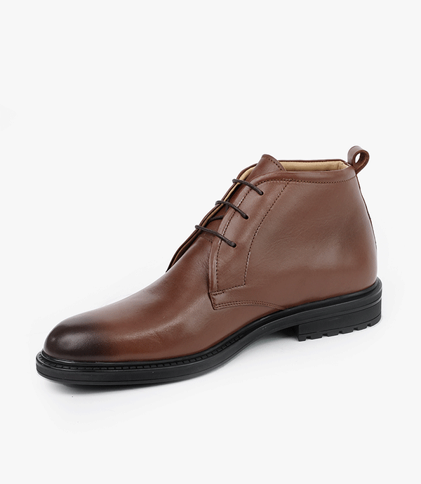 Bottine CHUKKA en Cuir, Tabac -CL201