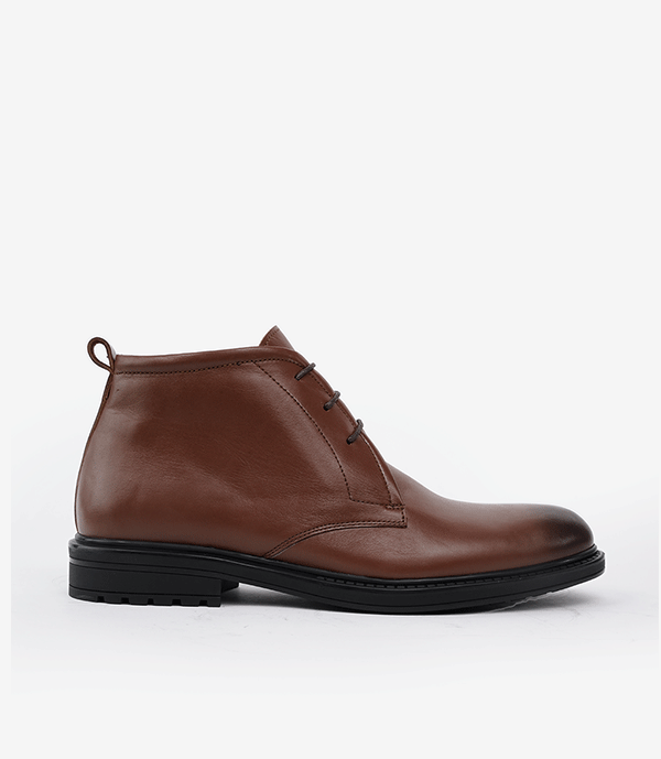 Bottine CHUKKA en Cuir, Tabac -CL201