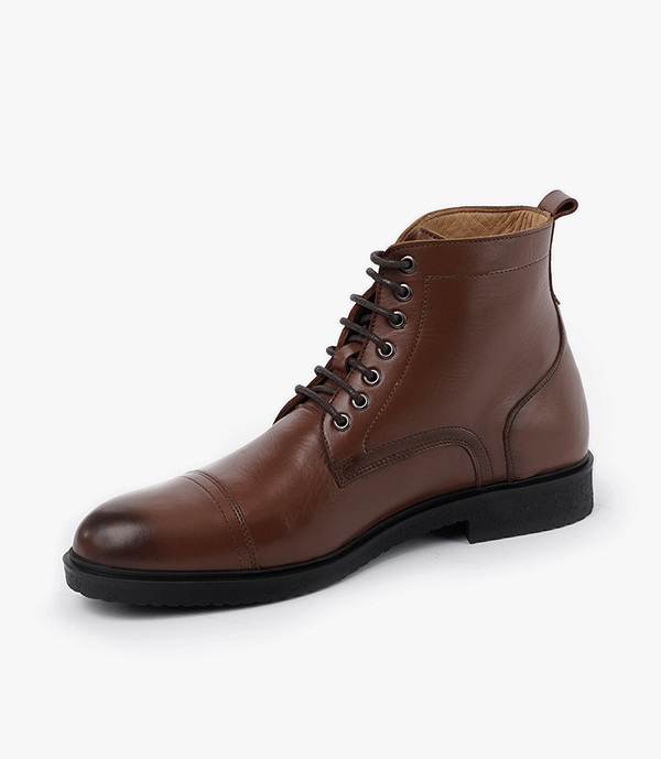 DRESS BOOT en Cuir, Tabac -CL663