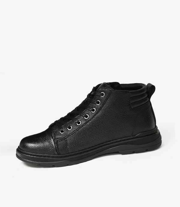 Bottine SEVRAN en Cuir Grainé, Noir -CL6024