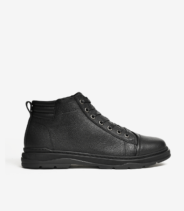 Bottine SEVRAN en Cuir Grainé, Noir -CL6024