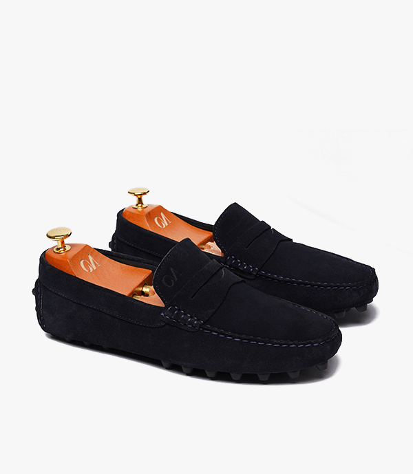 MOCASSIN RECARDO En Daim, Bleu nuit – CL202