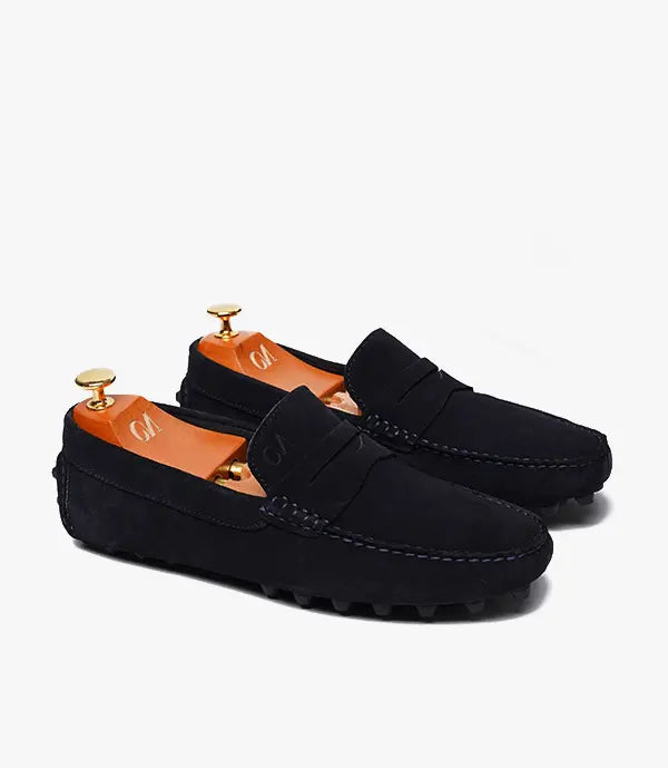 MOCASSIN RECARDO En Daim, Bleu nuit – CL202 Celeno