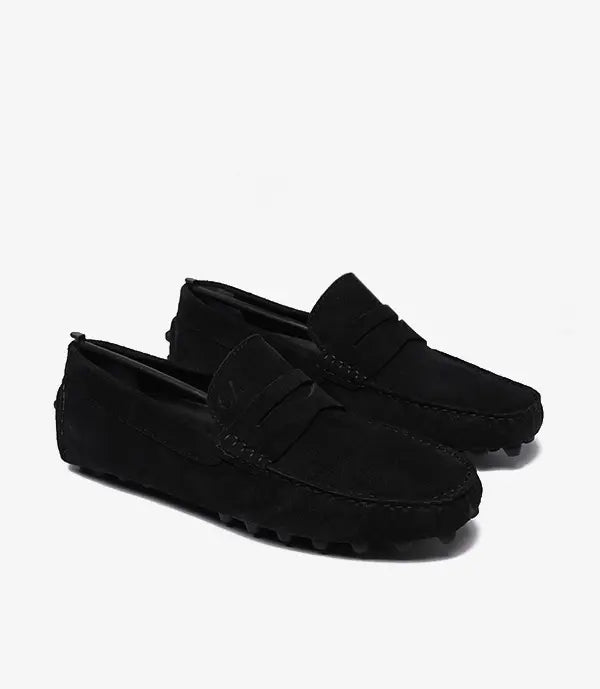 MOCASSIN RECARDO En Daim, Noir – CL202 Celeno