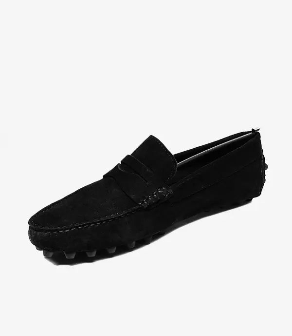 MOCASSIN RECARDO En Daim, Noir – CL202 Celeno