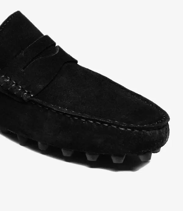 MOCASSIN RECARDO En Daim, Noir – CL202 Celeno