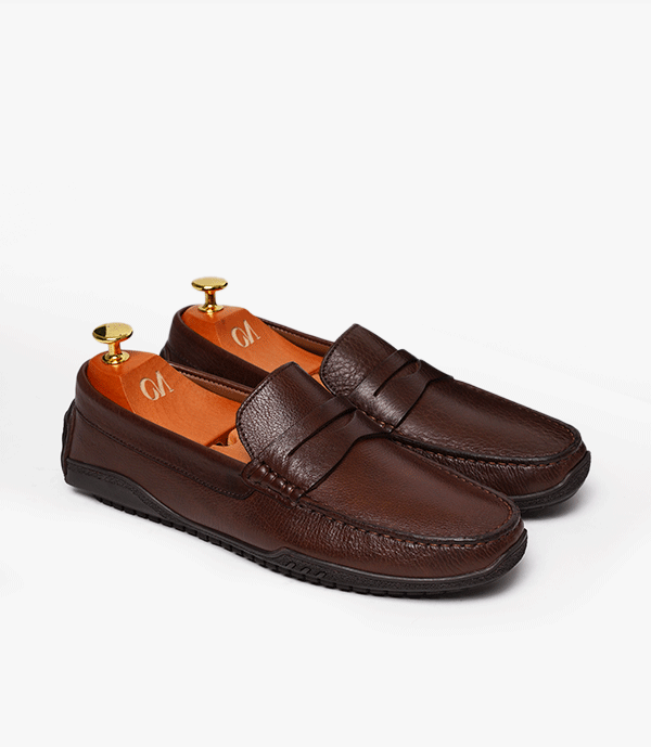 MOCASSIN Alessio en Cuir, Marron – CL012