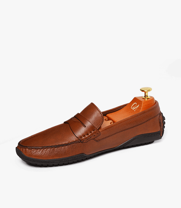 MOCASSIN Alessio en Cuir, Tabac – CL012